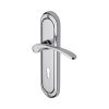 Heritage Brass Door Handle Lever Lock Ambassador Design Polished Chrome finish