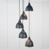 Hammered Nickel Brindley Cluster Pendant in Soot