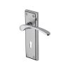 Heritage Brass Door Handle Lever Lock Hilton Design Apollo finish