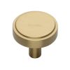 Heritage Brass Cabinet Knob Stepped Disc Design 38mm Satin Brass finish