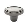 Heritage Brass Cabinet Knob Stepped Oval Design 41mm Polished Nickel finish