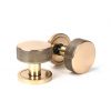 Polished Bronze Brompton Mortice/Rim Knob Set (Plain)