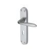 Heritage Brass Door Handle Lever Lock Sutton Design Satin Chrome finish