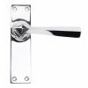 Polished Chrome Straight Lever Latch Set