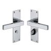 Heritage Brass Door Handle for Bathroom Metro Design Polished Chrome finish