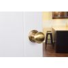 Old English Harrogate Solid Brass Mushroom Mortice Knob on Concealed Fix Rose - Antique Brass