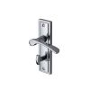 Heritage Brass Door Handle for Bathroom Boston Design Polished Chrome finish