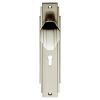 Art Deco Knob On Lock Backplate - Satin Nickel