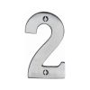 Heritage Brass Numeral 2 Face Fix 76mm (3") Satin Chrome finish