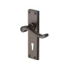 Heritage Brass Door Handle Lever Lock Bedford Design Matt Bronze finish