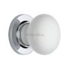 White Knob with Polished Chrome base