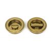 Aged Brass 60mm Art Deco Round Pull - Privacy Set