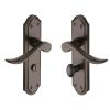 Heritage Brass Door Handle for Bathroom Sandown Design Matt Bronze finish