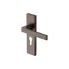 Heritage Brass Door Handle for Euro Profile Plate Delta Design Matt Bronze finish