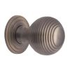 Heritage Brass Cabinet Knob Reeded Design 32mm Satin Nickel finish