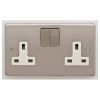 Eurolite Stainless Steel 2 Gang Socket Satin Stainless Steel