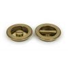 Aged Brass 75mm Plain Round Pull - Privacy Set