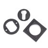 Matt Black Round Euro Escutcheon (Square Rose)