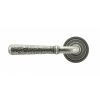 Pewter Hammered Newbury Lever on Rose Set (Art Deco Rose) - Unsprung