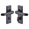 The Tudor Door Handle for Bathroom Windsor Design Black Iron