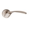 Heritage Brass Door Handle Lever Latch on Round Rose Volo Design Satin Nickel finish