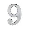 Heritage Brass Numeral 9 Self Adhesive 51mm (2") Satin Chrome finish