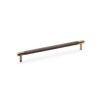 Alexander & Wilks - Brunel Knurled T-Bar Cupboard Handle - Antique Brass - Centres 224mm