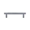 Heritage Brass Cabinet Pull Partial Knurl Design 96mm CTC Satin Chrome finish