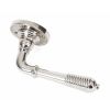 Polished Nickel Reeded Lever on Rose Set