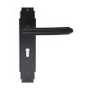 Art Deco Lever On Lock Backplate - Matt Black