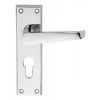 Victorian Lever On Euro Lock Backplate - Polished Chrome