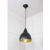 Smooth Brass Brindley Pendant in Elan Black