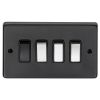 Eurolite Stainless Steel 4 Gang Switch Matt Black