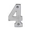 Heritage Brass Numeral 4 Face Fix 76mm (3") Satin Chrome finish