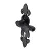 The Tudor Door Handle Lever Lock Fleur de Lys Design Black Iron