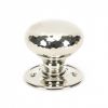 Polished Nickel Hammered Mushroom Mortice/Rim Knob Set