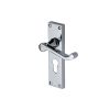 Heritage Brass Door Handle for Euro Profile Plate Builders' Range Polished Chrome finish