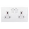 Eurolite Concealed 3mm 2 Gang Socket White