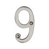 Heritage Brass Numeral 9 Face Fix 76mm (3") Satin Nickel finish