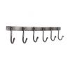 Iron coat hook plain 6 leg - Pewter