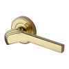 Heritage Brass Door Handle Lever on Rose Tiffany Design Polished Brass Finish