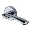 Sorrento Door Handle Lever Latch on Round Rose Treviso Design Polished Chrome finish