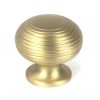 Satin Brass Beehive Cabinet Knob 40mm