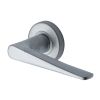 Sorrento Door Handle Lever Latch on Round Rose Amalfi Design Satin Chrome finish