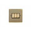 Eurolite Enhance Decorative 3 Gang Switch Antique Brass