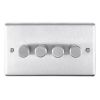 Eurolite Stainless Steel 4 Gang Dimmer Satin Stainless Steel