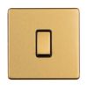 Eurolite Concealed 3mm 1 Gang 10Amp 2 way switch Satin Brass