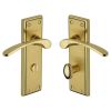 Heritage Brass Door Handle for Bathroom Hilton Design Mayfair finish