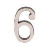 Heritage Brass Numeral 6 Concealed Fix 76mm (3") Satin Nickel finish