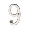 Heritage Brass Numeral 9 Face Fix 76mm (3") Polished Nickel finish